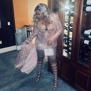 Star Power Sequin Mini Dress - Blush